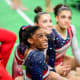 Biles with teammates at the Rio 2016 Olympics.